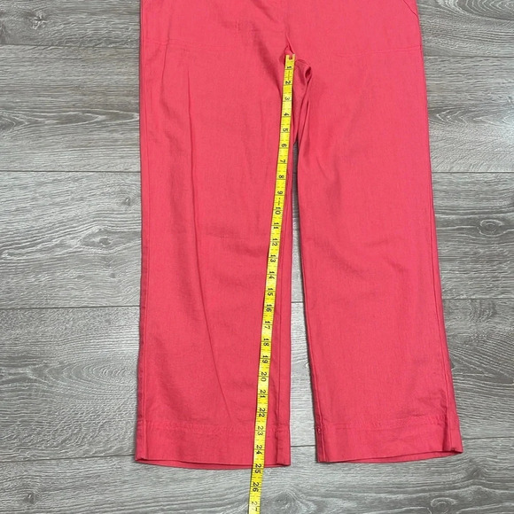 Talbots Linen Blend Flat Front Coral Pants 10 - Picture 10 of 14